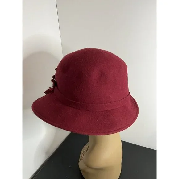 Vintage Betmar New York Red 100% Wool Hat T874